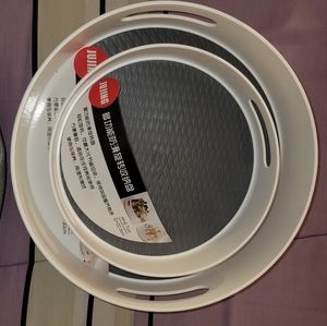 KisSealed 2 Pack Plastic Lazy Susan Turntable with Handle, Non-Skid